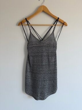 Dynamite Black & White Knit Tank Top | Strappy Back Long Cami | XS